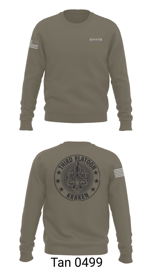 Crew Neck Sweatshirt, 55th ComCam Kraken, Army, Teamtime, Team time, sublimation, custom sports apparel, team uniforms, spirit wear, spiritwear, sports uniforms, custom shirts, team store, custom team store, fundraiser sports, apparel fundraiser