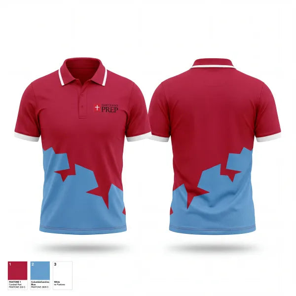 Short Sleeve Performance Polo, Saint John's Preparatory School Track & Field, Track & Field, Teamtime, Team time, sublimation, custom sports apparel, team uniforms, spirit wear, spiritwear, sports uniforms, custom shirts, team store, custom team store, fundraiser sports, apparel fundraiser