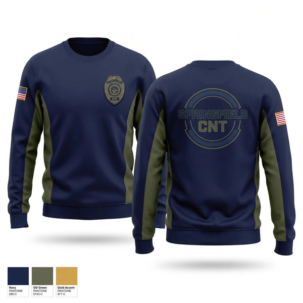Crew Neck Sweatshirt, Springfield CNT, Police, Teamtime, Team time, sublimation, custom sports apparel, team uniforms, spirit wear, spiritwear, sports uniforms, custom shirts, team store, custom team store, fundraiser sports, apparel fundraiser