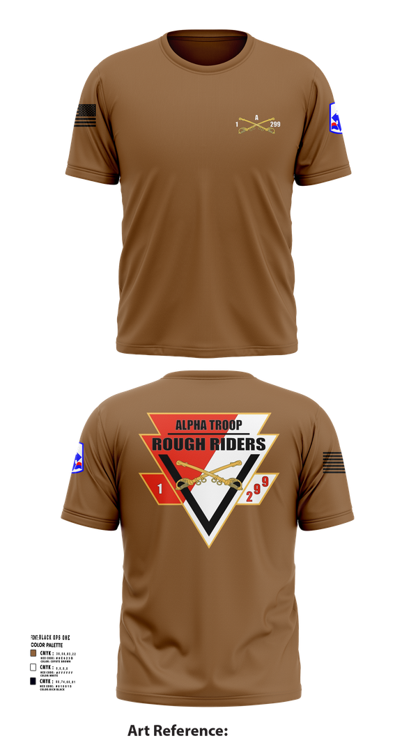 Short Sleeve Performance Shirt, A Troop, 1st squadron-299th Calvary Regiment, , Teamtime, Team time, sublimation, custom sports apparel, team uniforms, spirit wear, spiritwear, sports uniforms, custom shirts, team store, custom team store, fundraiser sports, apparel fundraiser