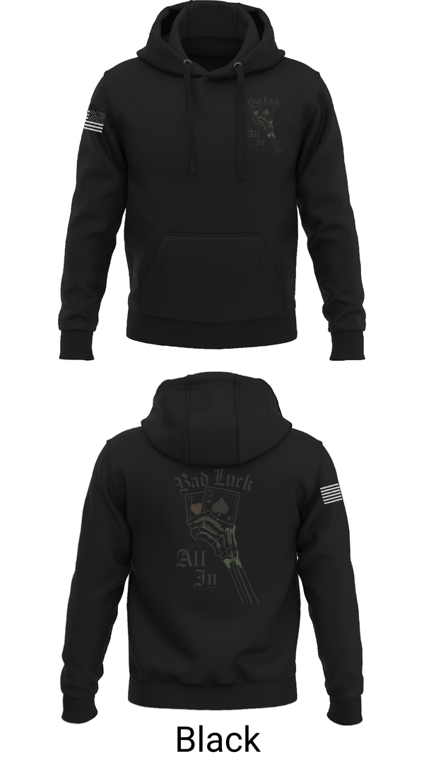 Hoodie, 4th plt bad luck, Army, Teamtime, Team time, sublimation, custom sports apparel, team uniforms, spirit wear, spiritwear, sports uniforms, custom shirts, team store, custom team store, fundraiser sports, apparel fundraiser