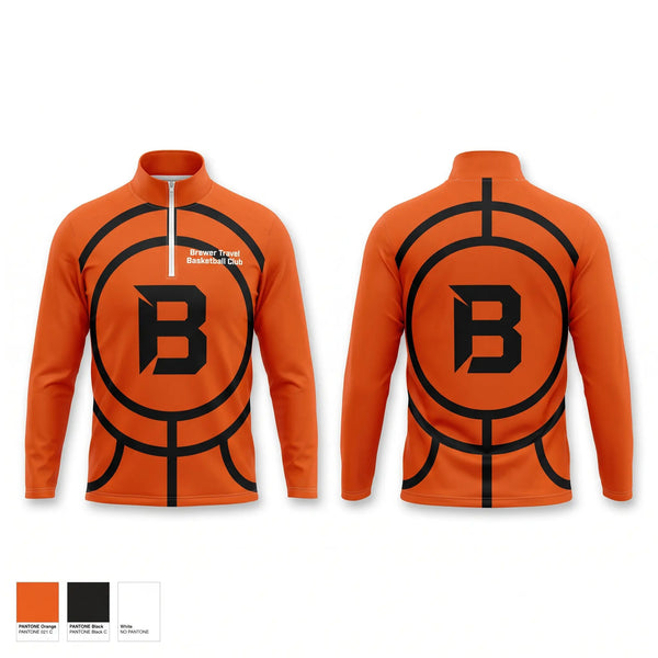 Quarter Zip Jacket, Brewer Travel Basketball Club, Men's Basketball, Teamtime, Team time, sublimation, custom sports apparel, team uniforms, spirit wear, spiritwear, sports uniforms, custom shirts, team store, custom team store, fundraiser sports, apparel fundraiser