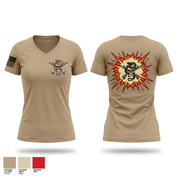 Womens Short Sleeve Vneck Shirt, Bad Hand, Army, Teamtime, Team time, sublimation, custom sports apparel, team uniforms, spirit wear, spiritwear, sports uniforms, custom shirts, team store, custom team store, fundraiser sports, apparel fundraiser