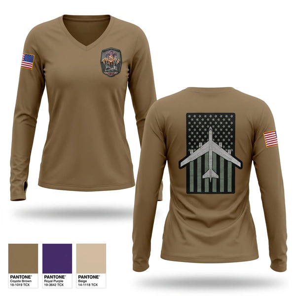 Womens Long Sleeve Vneck Shirt, Repair & Reclamation, Air Force, Teamtime, Team time, sublimation, custom sports apparel, team uniforms, spirit wear, spiritwear, sports uniforms, custom shirts, team store, custom team store, fundraiser sports, apparel fundraiser