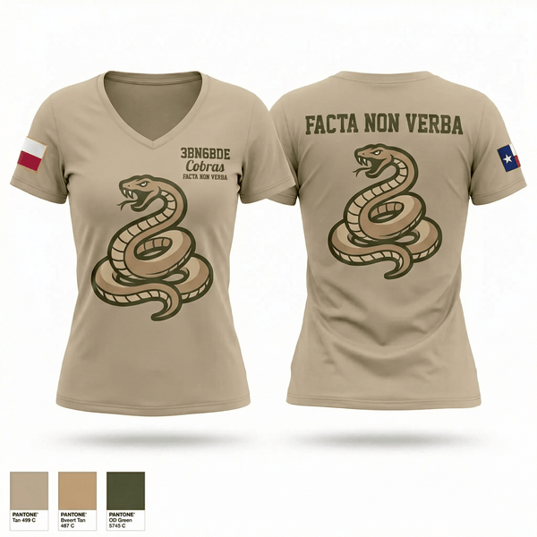Womens Short Sleeve Vneck Shirt, 3BN/6BDE Cobras, Army, Teamtime, Team time, sublimation, custom sports apparel, team uniforms, spirit wear, spiritwear, sports uniforms, custom shirts, team store, custom team store, fundraiser sports, apparel fundraiser