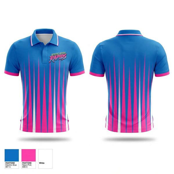 Short Sleeve Performance Polo, Mystic River Rapids, Baseball, Teamtime, Team time, sublimation, custom sports apparel, team uniforms, spirit wear, spiritwear, sports uniforms, custom shirts, team store, custom team store, fundraiser sports, apparel fundraiser