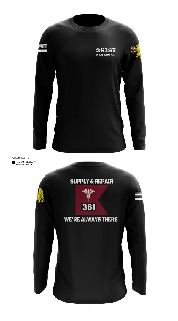 361st Med Log 81064337 Long Sleeve Performance Shirt - 31