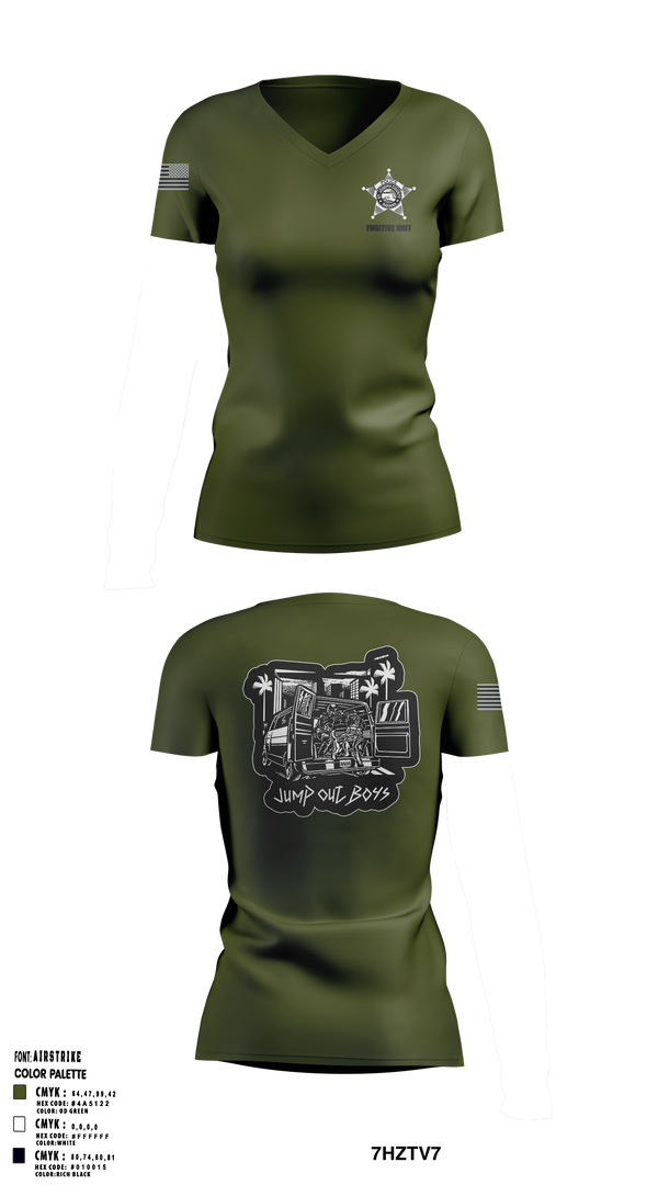 JCPD Fugitive Unit 24764007 Women's Short Sleeve V-neck Shirt - 2