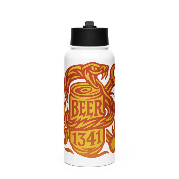 BEER 35985553 Stainless Steel Water Bottle with a Straw Lid