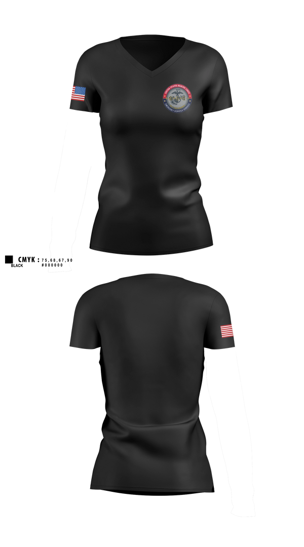 Womens Short Sleeve Vneck Shirt, MCAS Miramar Emergency Dispatch, Marines, Teamtime, Team time, sublimation, custom sports apparel, team uniforms, spirit wear, spiritwear, sports uniforms, custom shirts, team store, custom team store, fundraiser sports, apparel fundraiser