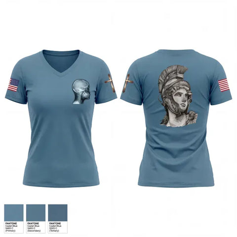 Womens Short Sleeve Vneck Shirt, ERHS Falcons, Army, Teamtime, Team time, sublimation, custom sports apparel, team uniforms, spirit wear, spiritwear, sports uniforms, custom shirts, team store, custom team store, fundraiser sports, apparel fundraiser