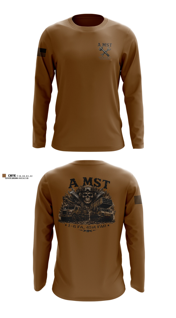 Long Sleeve Performance Shirt, A Battery, 1-6 FA, A MST, Army, Teamtime, Team time, sublimation, custom sports apparel, team uniforms, spirit wear, spiritwear, sports uniforms, custom shirts, team store, custom team store, fundraiser sports, apparel fundraiser