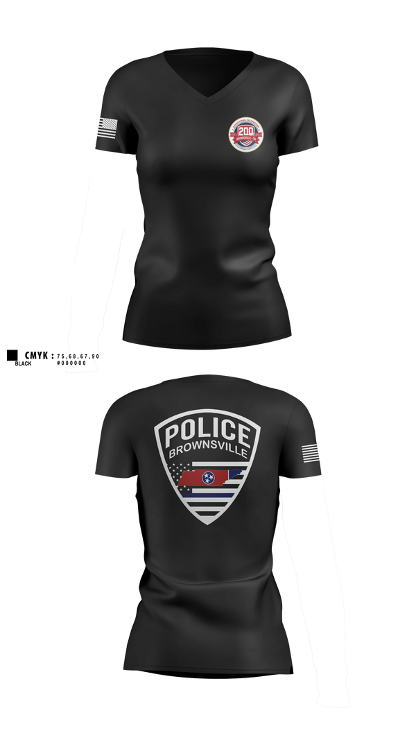 Womens Short Sleeve Vneck Shirt, Brownsville Police Department, Police, Teamtime, Team time, sublimation, custom sports apparel, team uniforms, spirit wear, spiritwear, sports uniforms, custom shirts, team store, custom team store, fundraiser sports, apparel fundraiser