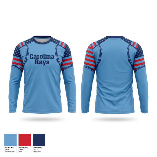 Long Sleeve Performance Shirt, Carolina Rays, Baseball, Teamtime, Team time, sublimation, custom sports apparel, team uniforms, spirit wear, spiritwear, sports uniforms, custom shirts, team store, custom team store, fundraiser sports, apparel fundraiser