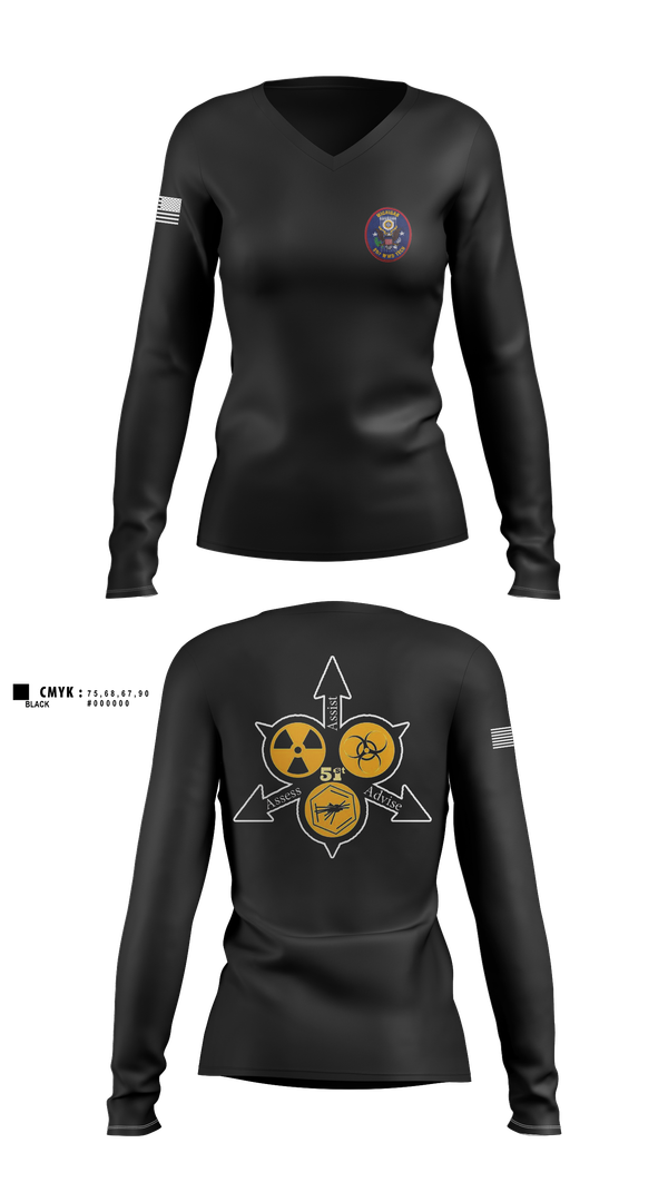 Womens Long Sleeve Vneck Shirt, , Army, Teamtime, Team time, sublimation, custom sports apparel, team uniforms, spirit wear, spiritwear, sports uniforms, custom shirts, team store, custom team store, fundraiser sports, apparel fundraiser