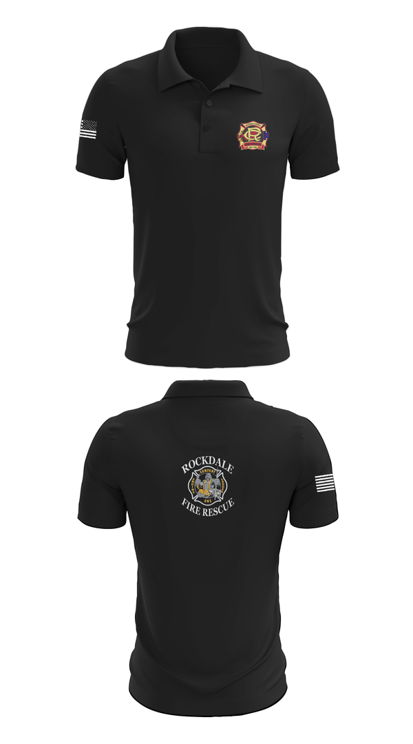 Short Sleeve Performance Polo, Rockdale County Fire Rescue Company 1, Fire Department, Teamtime, Team time, sublimation, custom sports apparel, team uniforms, spirit wear, spiritwear, sports uniforms, custom shirts, team store, custom team store, fundraiser sports, apparel fundraiser