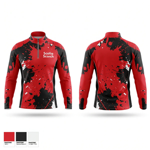Quarter Zip Jacket, Scotia Scorch, Softball, Teamtime, Team time, sublimation, custom sports apparel, team uniforms, spirit wear, spiritwear, sports uniforms, custom shirts, team store, custom team store, fundraiser sports, apparel fundraiser