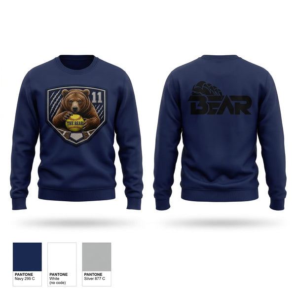 Crew Neck Sweatshirt, The Bear, Softball, Teamtime, Team time, sublimation, custom sports apparel, team uniforms, spirit wear, spiritwear, sports uniforms, custom shirts, team store, custom team store, fundraiser sports, apparel fundraiser
