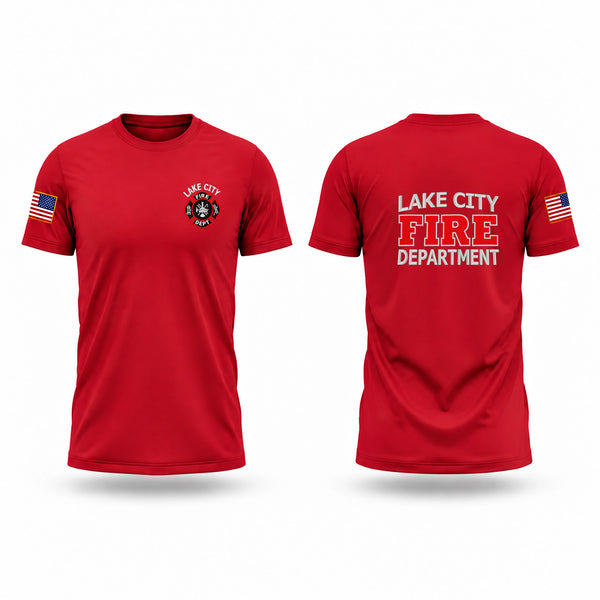 Short Sleeve Performance Shirt, Lake City Fire Department, Fire Department, Teamtime, Team time, sublimation, custom sports apparel, team uniforms, spirit wear, spiritwear, sports uniforms, custom shirts, team store, custom team store, fundraiser sports, apparel fundraiser