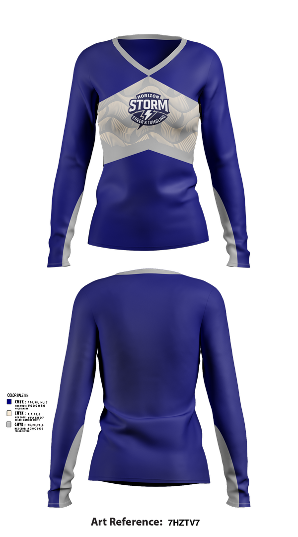 Womens Long Sleeve Vneck Shirt, Horizon Storm, Cheer, Teamtime, Team time, sublimation, custom sports apparel, team uniforms, spirit wear, spiritwear, sports uniforms, custom shirts, team store, custom team store, fundraiser sports, apparel fundraiser