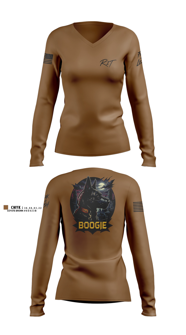 Womens Long Sleeve Vneck Shirt, Rural interdiction tactics, Police, Teamtime, Team time, sublimation, custom sports apparel, team uniforms, spirit wear, spiritwear, sports uniforms, custom shirts, team store, custom team store, fundraiser sports, apparel fundraiser