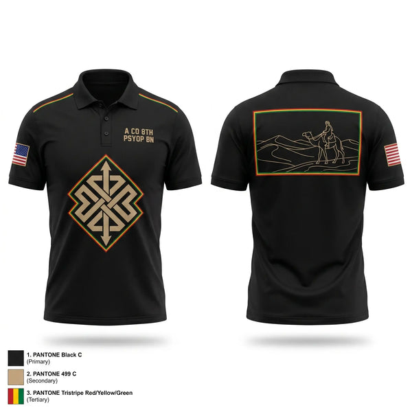 Short Sleeve Performance Polo, A Co 8th Psyop bn, Army, Teamtime, Team time, sublimation, custom sports apparel, team uniforms, spirit wear, spiritwear, sports uniforms, custom shirts, team store, custom team store, fundraiser sports, apparel fundraiser