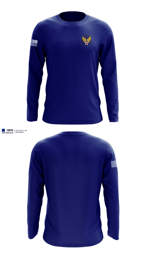 Long Sleeve Performance Shirt, GA-956, Air Force, Teamtime, Team time, sublimation, custom sports apparel, team uniforms, spirit wear, spiritwear, sports uniforms, custom shirts, team store, custom team store, fundraiser sports, apparel fundraiser