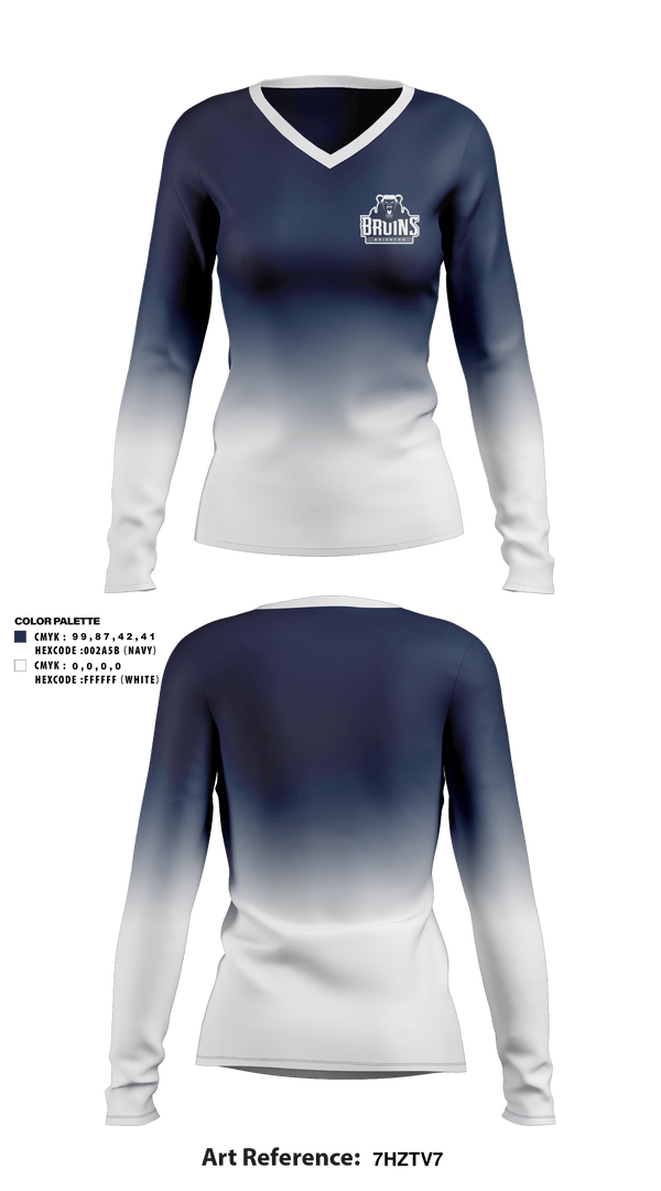 Brighton High School Tennis 96269099 Women's Long Sleeve V-neck Shirt - 1