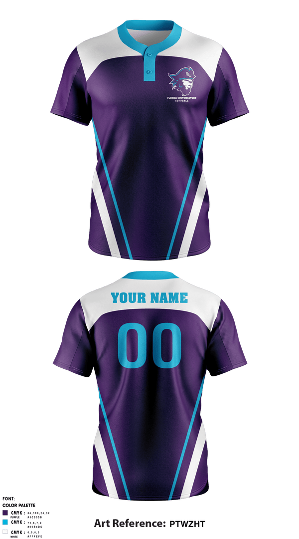 Florida Southwestern State College-Lee Campus Softball 24782018 Two Button Softball Jersey - 1