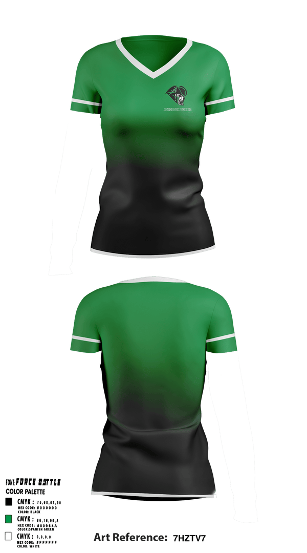 Atholton High School Tennis 66294544 Women's Short Sleeve V-neck Shirt - 1