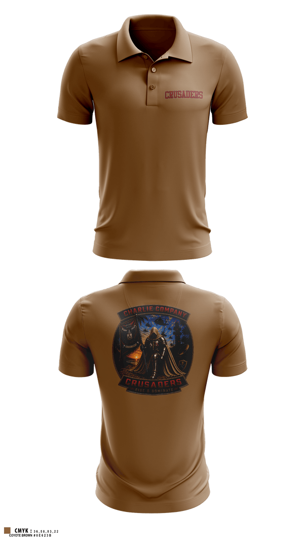 Short Sleeve Performance Polo, CRUSADERS, Army, Teamtime, Team time, sublimation, custom sports apparel, team uniforms, spirit wear, spiritwear, sports uniforms, custom shirts, team store, custom team store, fundraiser sports, apparel fundraiser