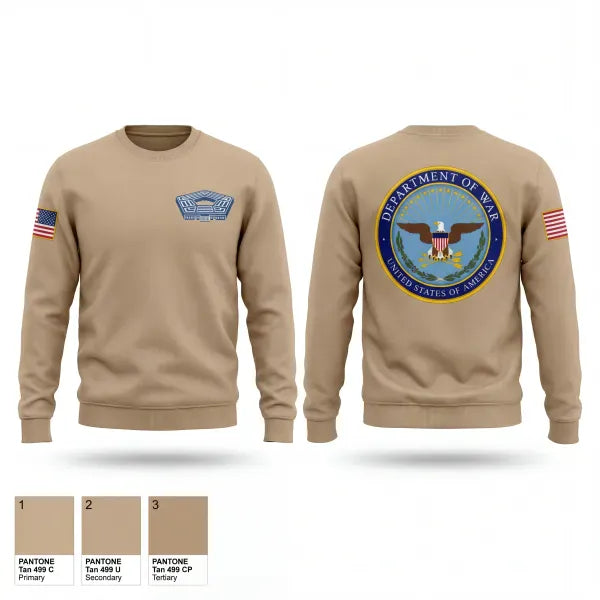 Crew Neck Sweatshirt, Department of War, Army, Teamtime, Team time, sublimation, custom sports apparel, team uniforms, spirit wear, spiritwear, sports uniforms, custom shirts, team store, custom team store, fundraiser sports, apparel fundraiser