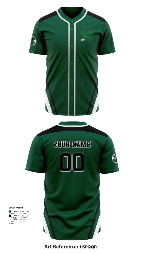 DES MOINES NORTH HIGH SCHOOL BASEBALL 75135346 Full Button Baseball Jersey -1