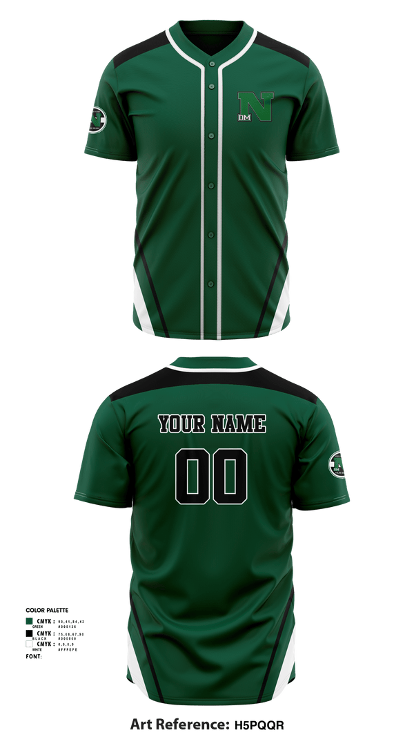 DES MOINES NORTH HIGH SCHOOL BASEBALL 75135346 Full Button Baseball Jersey -1