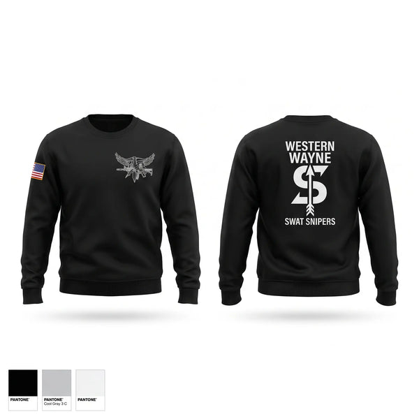 Crew Neck Sweatshirt, Western Wayne SWAT Snipers, Police, Teamtime, Team time, sublimation, custom sports apparel, team uniforms, spirit wear, spiritwear, sports uniforms, custom shirts, team store, custom team store, fundraiser sports, apparel fundraiser