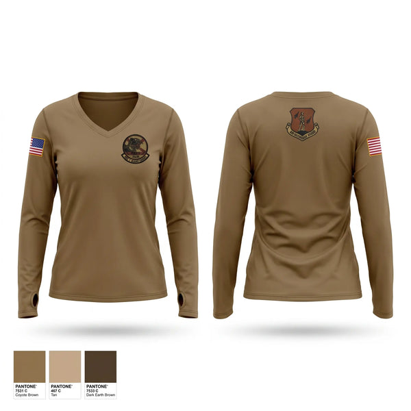 Womens Long Sleeve Vneck Shirt, 125th OG Det 1, Air Force, Teamtime, Team time, sublimation, custom sports apparel, team uniforms, spirit wear, spiritwear, sports uniforms, custom shirts, team store, custom team store, fundraiser sports, apparel fundraiser