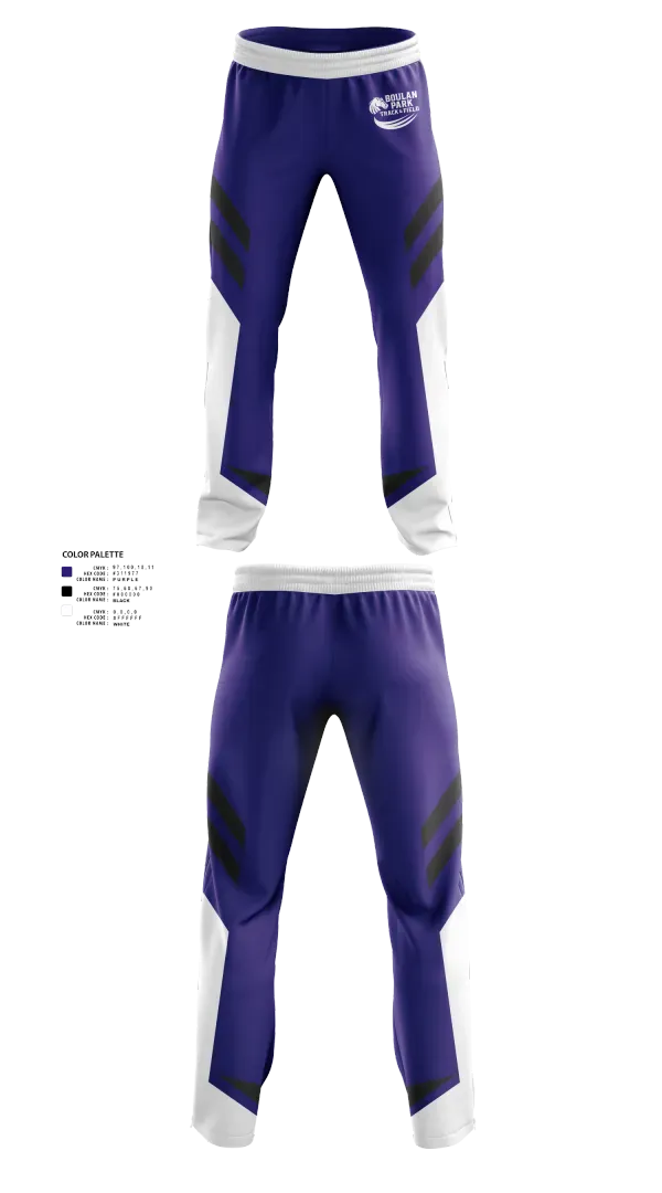 Sweatpants, Boulan Park Broncos, Track & Field, Teamtime, Team time, sublimation, custom sports apparel, team uniforms, spirit wear, spiritwear, sports uniforms, custom shirts, team store, custom team store, fundraiser sports, apparel fundraiser