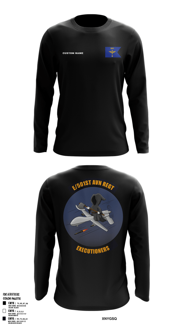 E 501st 1 AD, CAB AVMX 41273123 Long Sleeve Performance Shirt - 1
