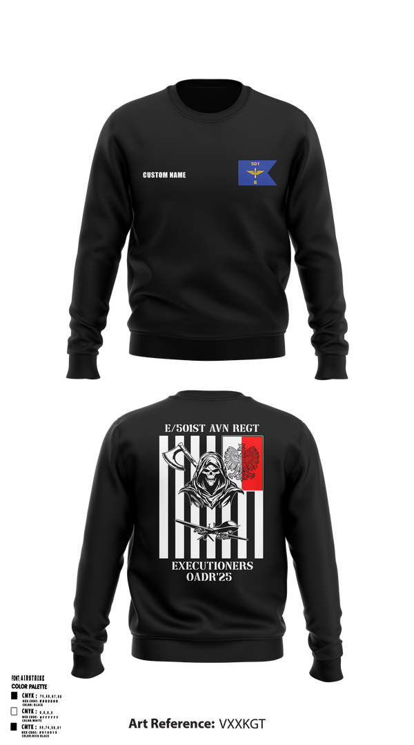 E 501st 1AD, CAB AVMX 23374839 Crew Neck Sweatshirt - 3