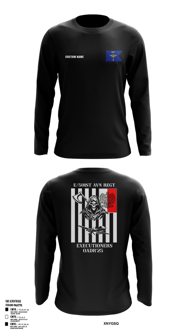 E 501st 1AD, CAB AVMX 23374839 Long Sleeve Performance Shirt - 3