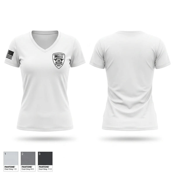Womens Short Sleeve Vneck Shirt, Lauderdale County Sheriff's Department SWAT, Police, Teamtime, Team time, sublimation, custom sports apparel, team uniforms, spirit wear, spiritwear, sports uniforms, custom shirts, team store, custom team store, fundraiser sports, apparel fundraiser