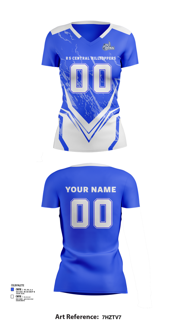 Women's Short Sleeve Vneck Shirt, R-S Central Hilltoppers Volleyball, Women's Volleyball, Teamtime, Team time, sublimation, custom sports apparel, team uniforms, spirit wear, spiritwear, sports uniforms, custom shirts, team store, custom team store, fundraiser sports, apparel fundraiser