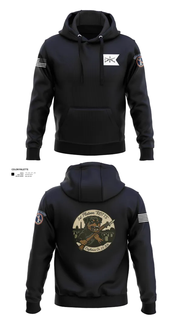 Hoodie, Doghouse 1st Platoon Rottweilers, , Teamtime, Team time, sublimation, custom sports apparel, team uniforms, spirit wear, spiritwear, sports uniforms, custom shirts, team store, custom team store, fundraiser sports, apparel fundraiser
