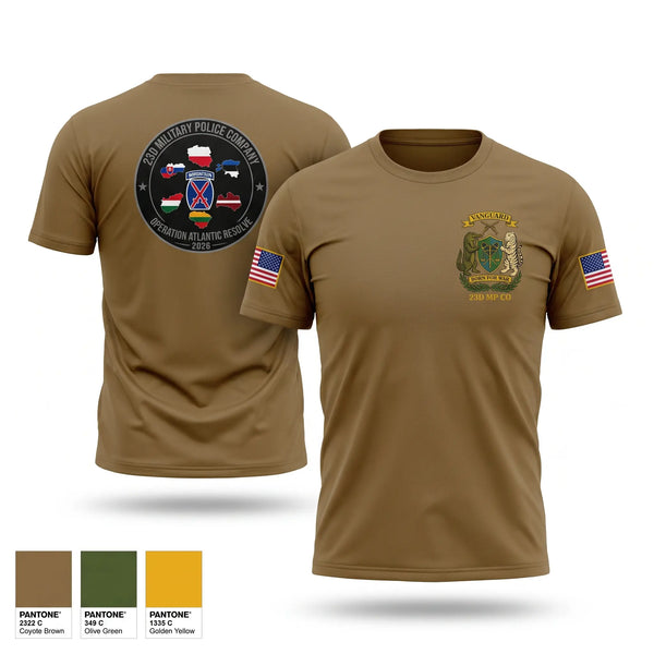 Short Sleeve Performance Shirt, 23D Military Police Company Deployment 2026, Army, Teamtime, Team time, sublimation, custom sports apparel, team uniforms, spirit wear, spiritwear, sports uniforms, custom shirts, team store, custom team store, fundraiser sports, apparel fundraiser