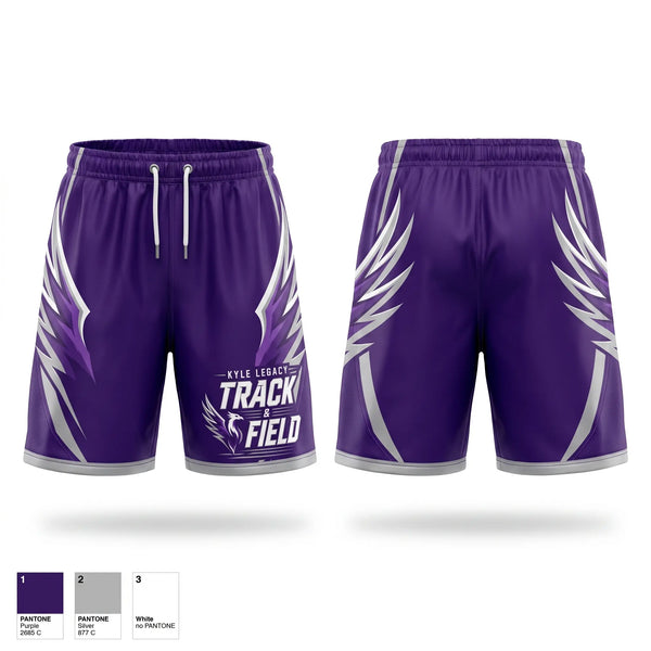 Athletic Shorts With Pockets, Kyle Legacy Track & Field, Track & Field, Teamtime, Team time, sublimation, custom sports apparel, team uniforms, spirit wear, spiritwear, sports uniforms, custom shirts, team store, custom team store, fundraiser sports, apparel fundraiser