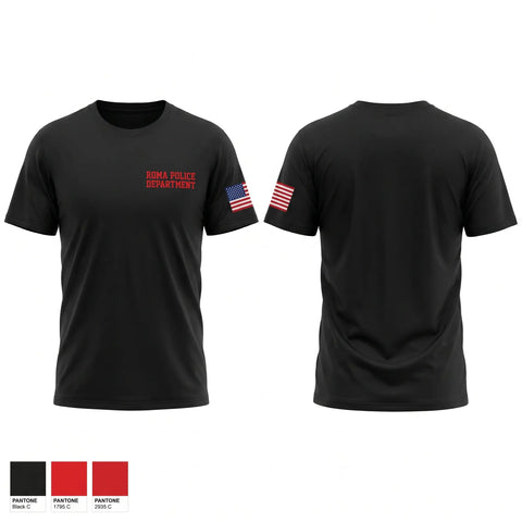 Old School Cotton Feel Shirt, Roma Police Department, Police, Teamtime, Team time, sublimation, custom sports apparel, team uniforms, spirit wear, spiritwear, sports uniforms, custom shirts, team store, custom team store, fundraiser sports, apparel fundraiser