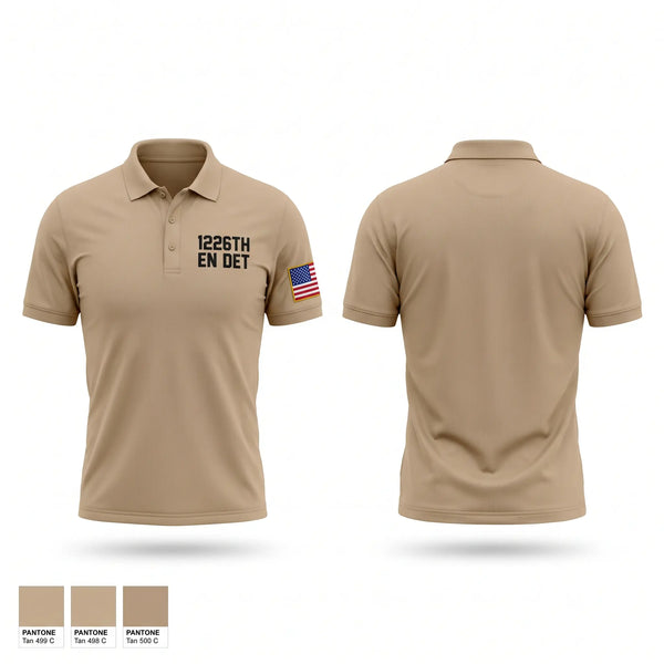 Short Sleeve Performance Polo, 1226th EN DET, Army, Teamtime, Team time, sublimation, custom sports apparel, team uniforms, spirit wear, spiritwear, sports uniforms, custom shirts, team store, custom team store, fundraiser sports, apparel fundraiser