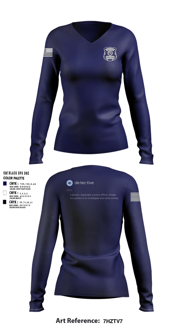 SOUTH BEND POLICE DEPARTMENT Women's Long Sleeve V-neck Shirt -1