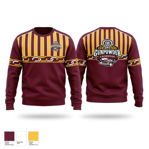 Crew Neck Sweatshirt, Gunpowder 36/37, Men's Lacrosse, Teamtime, Team time, sublimation, custom sports apparel, team uniforms, spirit wear, spiritwear, sports uniforms, custom shirts, team store, custom team store, fundraiser sports, apparel fundraiser