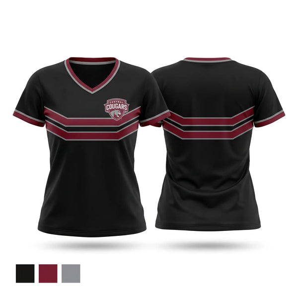 Womens Short Sleeve Vneck Shirt, Cougars, Men's Soccer, Teamtime, Team time, sublimation, custom sports apparel, team uniforms, spirit wear, spiritwear, sports uniforms, custom shirts, team store, custom team store, fundraiser sports, apparel fundraiser